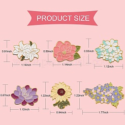 6 Stück 6 Blumen-Emaille-Stifte&nbsp;JEWB-SZ0001-61