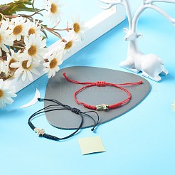 Bracciali intrecciati con perline intrecciate in ottone con micro pavé di zirconi per coppia migliore amica&nbsp;BJEW-JB06794