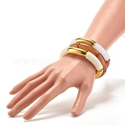 Chunky Acryl Tube Perlen Stretch Armbänder Set für Mädchen Frauen&nbsp;BJEW-JB07319