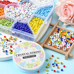 Bausatz für DIY-Buchstaben- und Saatperlen-Schmucksets&nbsp;DIY-YW0005-21