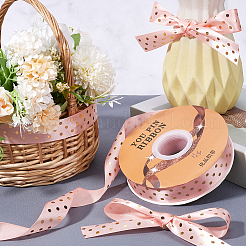 Cinta de poliéster estampada con lunares y estampado dorado&nbsp;OCOR-WH20006-25A