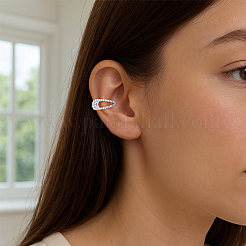 4 Stück 2 Farben Messing Micro Pave klare Zirkonia Tropfen-Clip-On-Ohrringe&nbsp;EJEW-HY0001-25