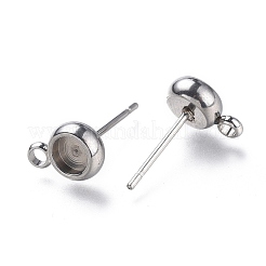 Montature per orecchini a bottone in acciaio inossidabile 304 anti-ossidazione&nbsp;STAS-I161-01A-P
