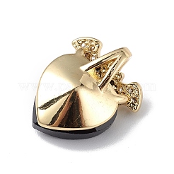 Pendenti in vero ottone placcato in oro 18k placcato in cremagliera con micro pavé di zirconi cubici trasparenti&nbsp;KK-C015-10G-04