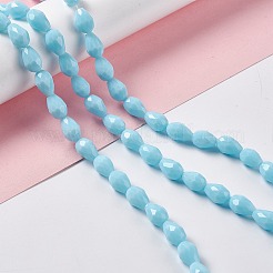 Sfaccettate perle di vetro fili&nbsp;LS-GLAA-E037-01G