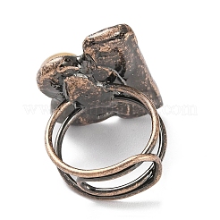 Rechteckige und runde verstellbare Ringe aus natürlichem Kyanit und gelbem Hämatoidquarz/Goldheilquarz&nbsp;RJEW-A041-03R