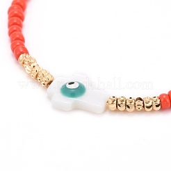 Cruz con pulseras de cuentas de mal de ojo&nbsp;BJEW-JB06289