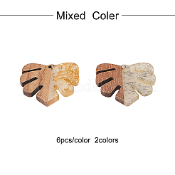 Pendentifs en résine transparente et bois de noyer&nbsp;RESI-CJ0001-53