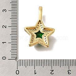 Messing Mikro ebnen Zirkonia Anhänger&nbsp;KK-K389-045G