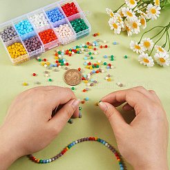 1800pcs 10 couleurs brins de perles de verre opaques de couleur unie&nbsp;GLAA-SZ0001-84
