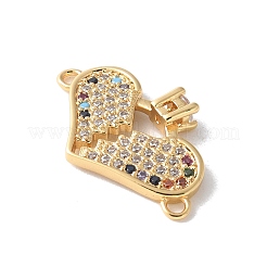 Messing Micro Pave Zirkonia Herz Verbindungsstück Charms&nbsp;KK-A252-28G-02