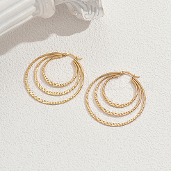 Pendientes de aro triple de acero inoxidable&nbsp;ZM0162