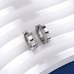 Pendientes de aro de acero inoxidable 304 con circonita cúbica&nbsp;EJEW-D331-12P