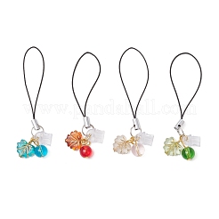 Correas para móvil con dijes de hojas de vidrio y acrílico&nbsp;HJEW-JM03341