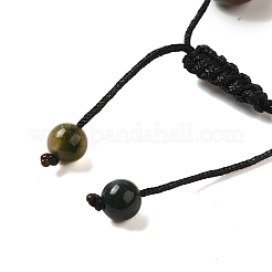Braccialetti rotondi con perline intrecciate in agata indiana naturale da 12.5 mm per donna uomo&nbsp;BJEW-C060-01D