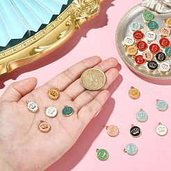 45pcs 9 Farben Legierung Emaille Charms&nbsp;ENAM-CJ0004-56
