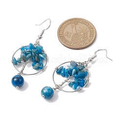Orecchini pendenti apatite naturali&nbsp;EJEW-JE05747-04