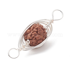 Natürliche Rudraksha-Kupferdraht umwickelte Verbindungsanhänger&nbsp;PALLOY-JF02067-02