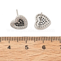 Orecchini da donna in ottone con micro pavé di zirconi cubici&nbsp;EJEW-G428-11P-01