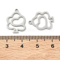 Pendentifs creux en acier inoxydable 201&nbsp;STAS-F337-10E-P