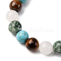 Braccialetti elastici rotondi in turchese sintetico&nbsp;BJEW-JB12322