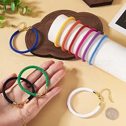 10 cordon rond en nylon de Milan bicolore pour la confection de bracelets ({1} pièce).&nbsp;BJEW-TA0001-25
