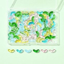 200 pièces de perles de verre transparentes peintes à la bombe&nbsp;GLAA-FS0002-54A