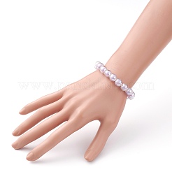 Bracelet extensible en perles acryliques transparentes pour enfants&nbsp;BJEW-JB06510