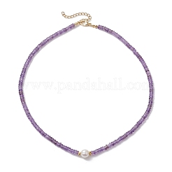 Collane di perle e ametista naturale&nbsp;NJEW-JN05092-01