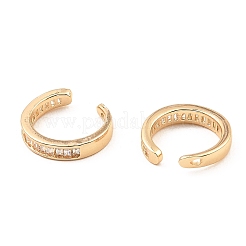 Boucles d'oreilles manchette en laiton avec zircons cubiques&nbsp;EJEW-G362-01KCG