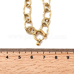 Halsketten aus gedrehten ovalen Gliedern aus Edelstahl 304 für Damen&nbsp;NJEW-Z091-07G