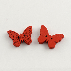 Boutons en bois teints avec 2 trou&nbsp;X-BUTT-R031-212
