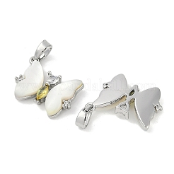 Natürliche weiße Muschel Schmetterling Anhänger&nbsp;KK-U043-26P