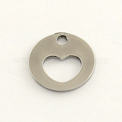 Breloques rondes plates en acier inoxydable 304 résistant au ternissement&nbsp;STAS-R063-04