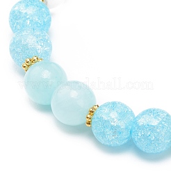Bracelet extensible en perles de quartz synthétique craquelé et de jade jaune naturel&nbsp;BJEW-JB08527-02