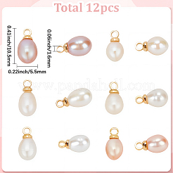 Colgantes de perlas de agua dulce cultivadas naturales 12pcs&nbsp;PEAR-BM0001-01