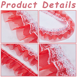 10 m Polyester-Blumenspitzenband mit Pailletten&nbsp;OCOR-GF0003-34A