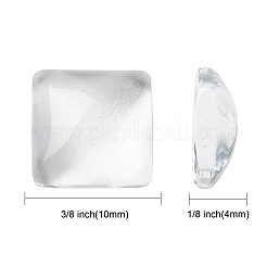 Cabuchones cuadrados de cristal claros transparentes&nbsp;GGLA-A001-10mm