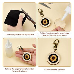 12 pièces 2 style ovale/rond bois pendentif cabochon supports pendentif décorations&nbsp;KEYC-AB00025