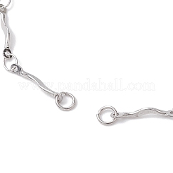 2 stücke 2 farben 304 edelstahl welle bar link kette slider armband zeug&nbsp;AJEW-JB01256