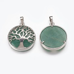 Pendentifs en aventurine vert naturel&nbsp;G-E449-C04
