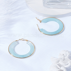 1 paire de boucles d'oreilles créoles élégantes en acier inoxydable&nbsp;EJEW-LP0011-05B