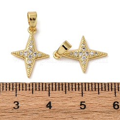 Pendentifs avec zircon cubiques à micro-pavés en laiton&nbsp;KK-P308-61G
