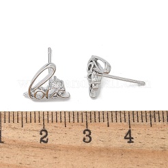 Messing klare Ohrringe aus Zirkonia&nbsp;EJEW-Q014-10P