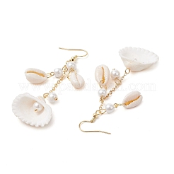 Boucles d'oreilles pendantes en forme de coquillage en acier inoxydable 304&nbsp;EJEW-JE06382-01