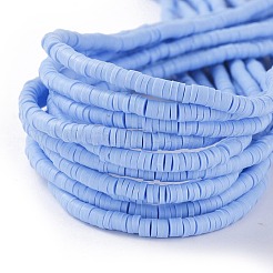 Flache runde handgemachte Polymer Clay Perle Spacer&nbsp;CLAY-R067-4.0mm-32