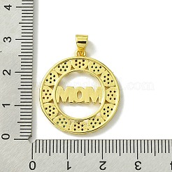 Pendentifs en laiton avec micro pavé de zircone cubique pour la fête des mères&nbsp;KK-H472-04G-03