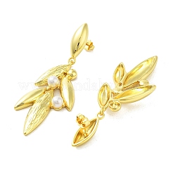 Boucles d'oreilles en laiton plaqué en rack&nbsp;EJEW-A038-07G