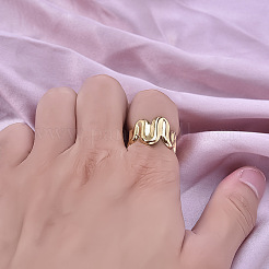 Anillo de acero inoxidable con ondas irregulares para mujer&nbsp;EK1772-2