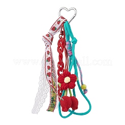 Decorazioni pendenti a forma di ciliegia in filato di lana intrecciato a mano&nbsp;HJEW-JM04267